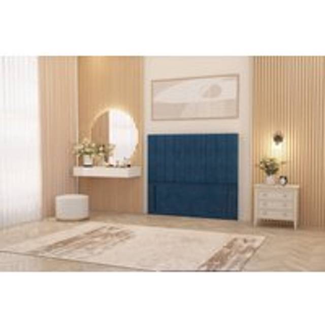 Alexas 54" Floor Standing Headboard Plush Velvet - Navy - Double
