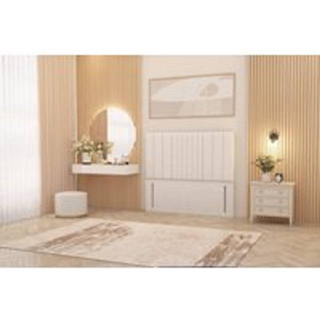 Alexas 54" Floor Standing Headboard Plush Velvet - White - Small Single