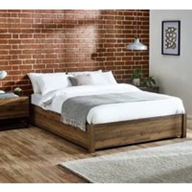 Westbrook &#x2013; King Size &#x2013; Platform Ottoman Storage Bed &#x2013; Rustic&#x2013; Wooden &#x2013; 5ft - Happy Beds
