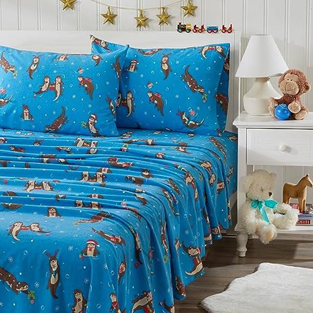 Great Bay Home Flannel Sheet Set Twin Size - 100% Turkish Cotton  Double-Brushed  Winter Bed Sheets - Ultra-Soft  Cozy  3-Piece Rustic Bedding Set (Ot