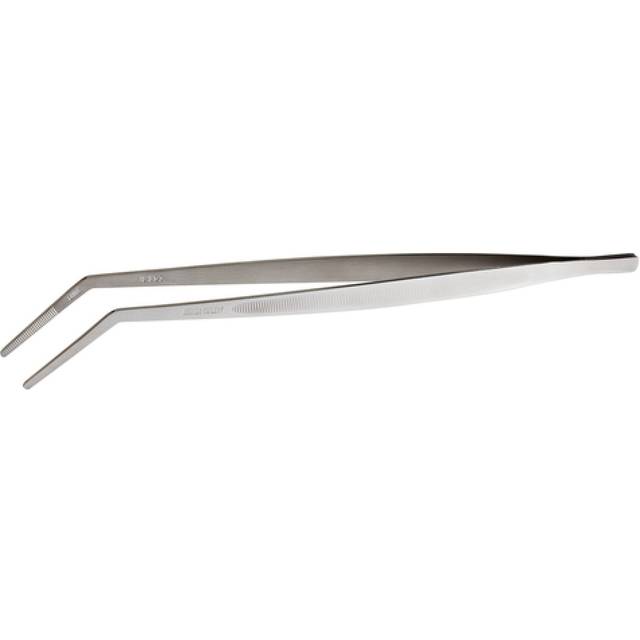 Mercer Culinary 188 Stainless Steel Chef Plating Tongs  Curved Tip  1134 Inch