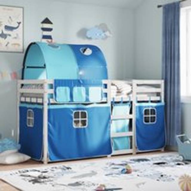 Bunk Bed without Mattress Blue 75x190 cm Small Single Solid Wood Pine