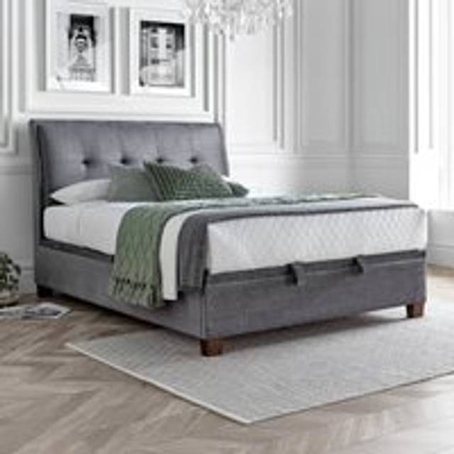 Accent - Super King Size - Ottoman Storage Bed - Vogue Grey - Fabric - 6ft- Happy Beds