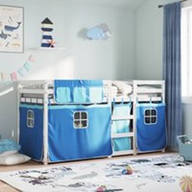 Bunk Bed without Mattress Blue 75x190 cm Small Single Solid Wood Pine - One Size