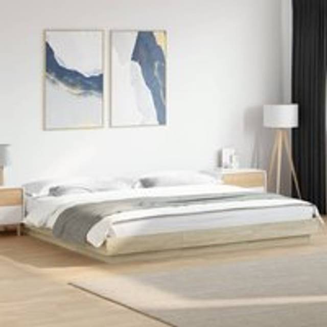 Bed Frame without Mattress Sonoma Oak 180x200 cm Super King - Brown