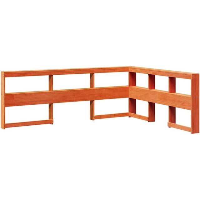 (wax brown, 158.5 x 218.5 x 80 cm) vidaXL Bookcase Headboard Bedroom Back Headboard L-Shaped Solid Wood Pine