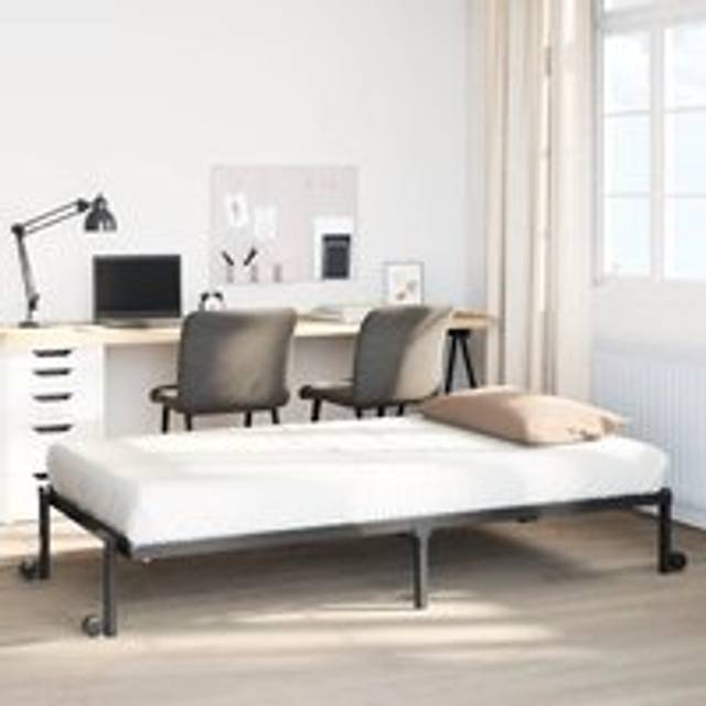 Bed Frame without Mattress Foldable Black 90x190 cm Steel - One Size