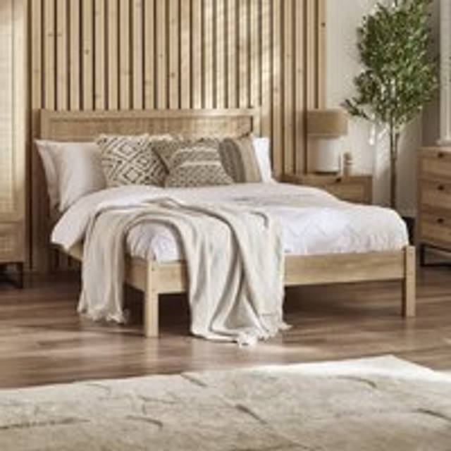 Padstow - King Size - Rattan Bed - Oak - Wooden - 5ft - Happy Beds