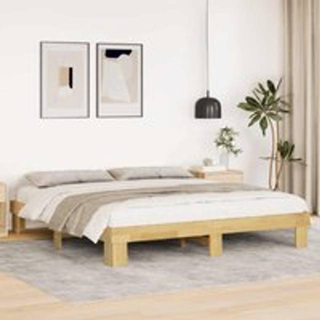 Bed Frame without Mattress 180x200 cm Super King Solid Wood Oak - Brown
