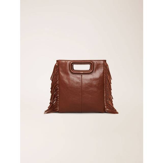 Sac M En Cuir Craquelé - Marron - Maje -  Matière principale: cuir de vacheDoublure: 100% polyester - Vêtements & accessoires > Maroquinerie > Sac