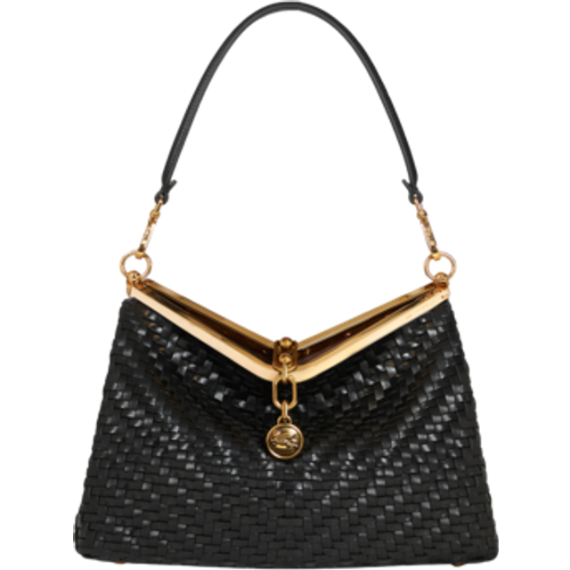 Etro, Sac Vela Tressé Modèle Moyen, Femme, Noir - UNI