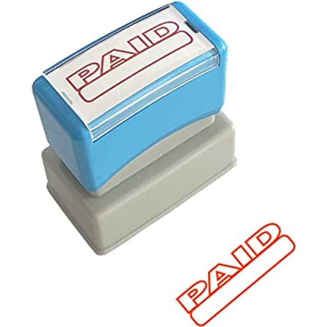 WAFJAMF Paid Stamp-Self Inking Rubber Stamp Office Stamp Message Stamp Red Ink-Medium