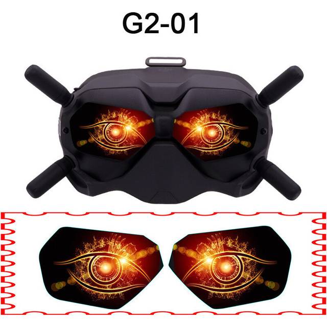 (1) PVC Big Eyes Skin Stickers for DJI Goggles 2 Flight Glasses Decal Decorative