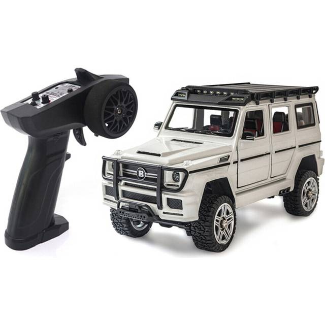 (White) RTR 1/24 2.4G 4WD RC Car Mini Crawler LED Light Alloy Shell Off-Road Truck Vehicle Models
