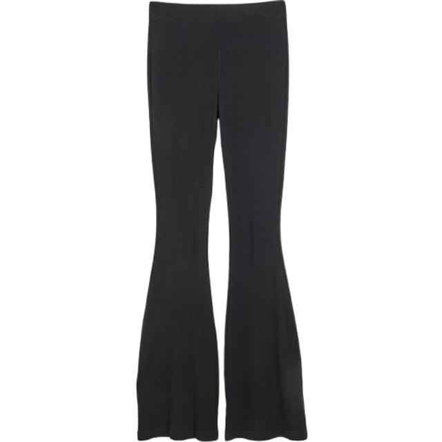 River Island – Svarta, ribbade leggings med utsvängd design-Svart/a