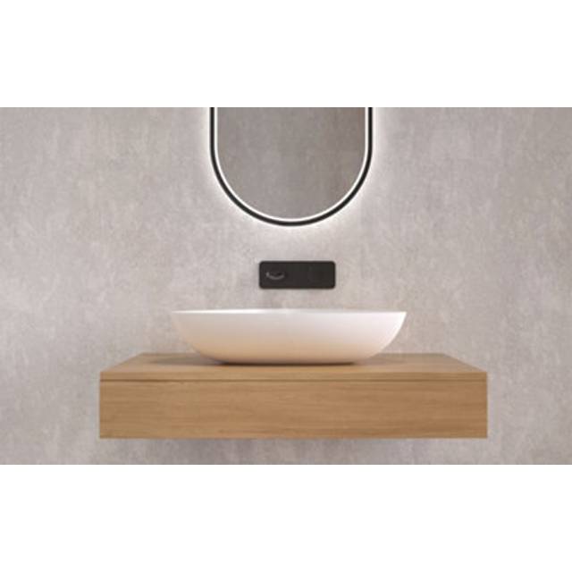 Capileira Matt White Countertop Stone Basin 585mm
