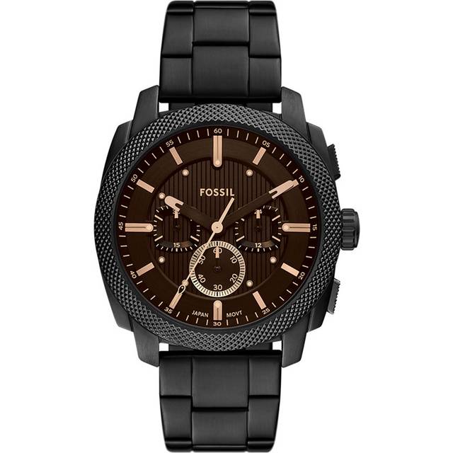 Fossil FS6097 Machine Chronograph Black IP Bracelet Watch - W10398