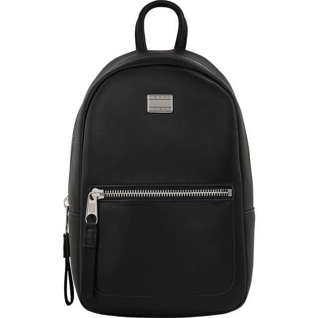Tommy Jeans, Backpacks, female, Black, ONE SIZE, Black Plain Rucksack with Zip Pockets