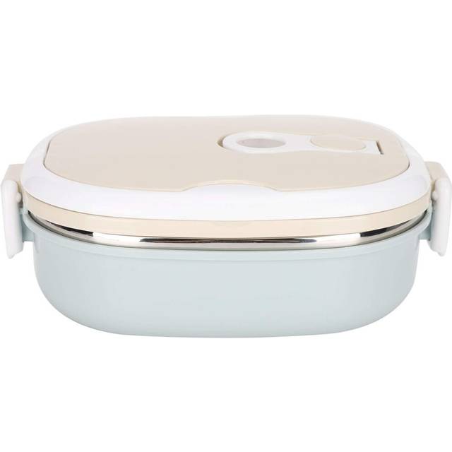 Gaeirt Bento Box, Thickened Lunch Box Portable Stainless Steel Bento Lunch Box Double Curved Handle Bento Box with Sealing Rubber