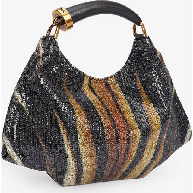 Roberto Cavalli Ray Of Gold Print Shoulder Bag - Female Top Handle Gold