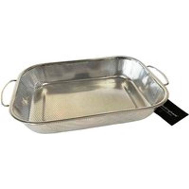 Buckingham Stainless Steel Micro Perforated Rectangular Serving Basket Colander Dish , 37.5 Cm, Silver