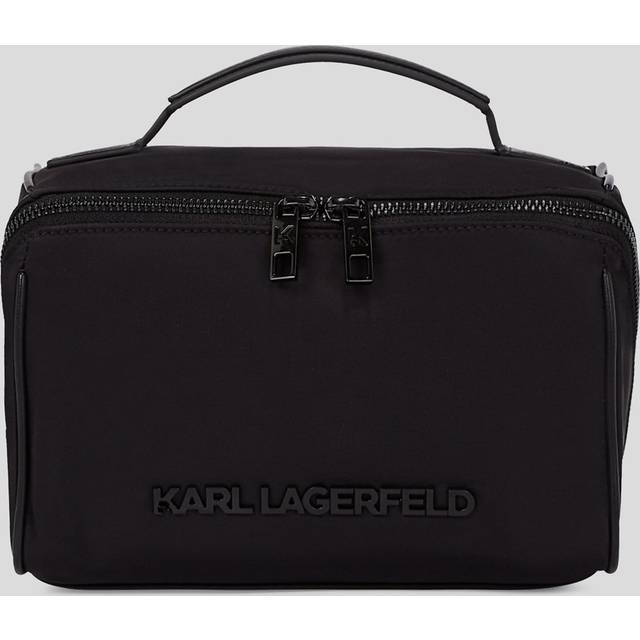 Karl Lagerfeld, K/essential Nylon Wash Bag, Man, Black, Size: One size