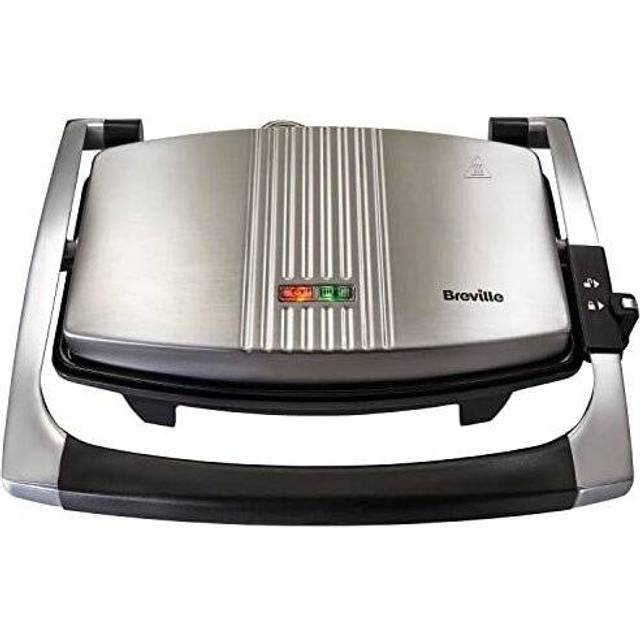 Breville Sandwich/Panini Press & Toastie Maker | 3-Slice | Non-stick-coated aluminium plates | Stainless Steel [VST025]