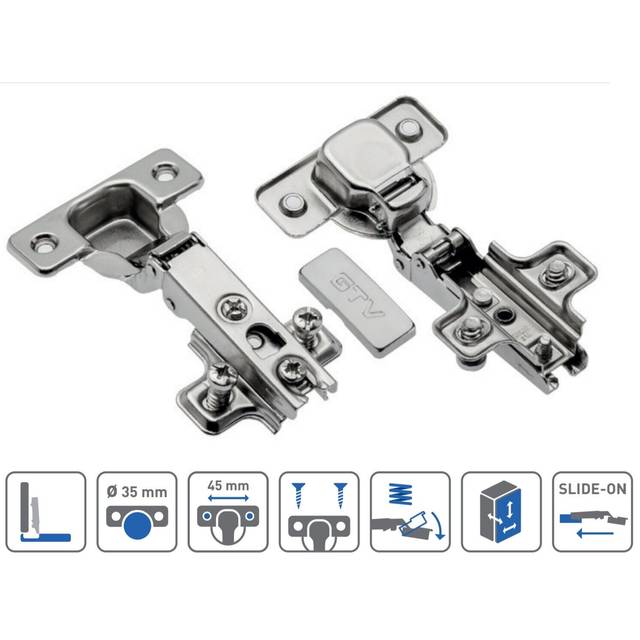 Self opening kitchen cabinet hinges 35mm for push to open systems pack of 1 pc