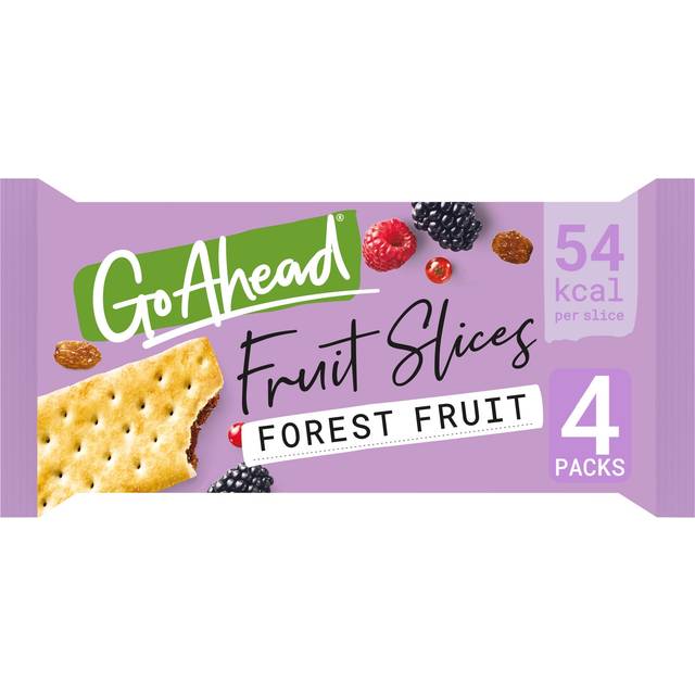 Go Ahead Forest Fruit Crispy Fruit Slices Snack Bars Multipack 4 x 43.6g, 174.4g