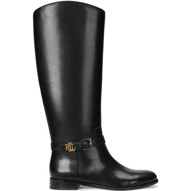 Brooke Riding Boots in Smooth Leather with Flat Heel - Black - 39 (5.5 to 6)