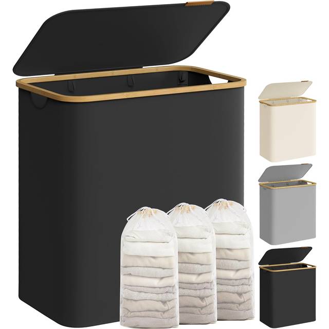 Section Laundry Basket with Lid, Ink Black / 150L (60 x 38.5 x 70.5 cm)