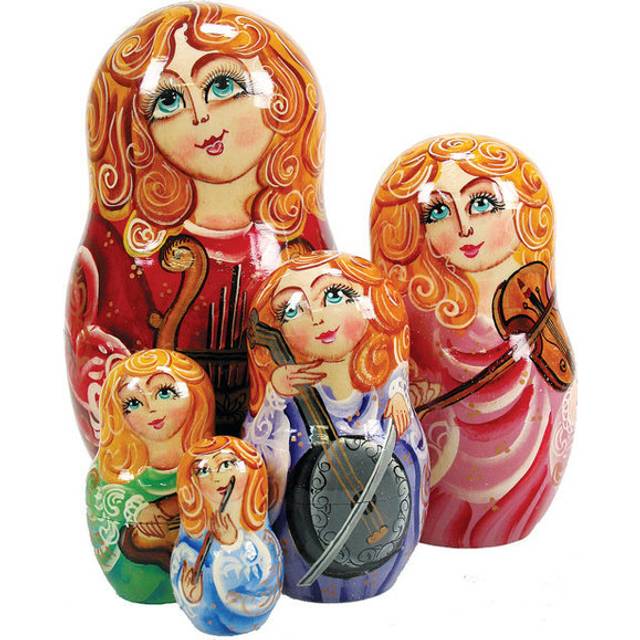 Music Angel 5-Nest Matreshka Stacking Dolls Set - 130110 by G.DeBrekht