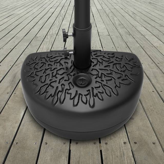 34 lbs Half Moon Umbrella Weighted Semicircle Base Stand, Black