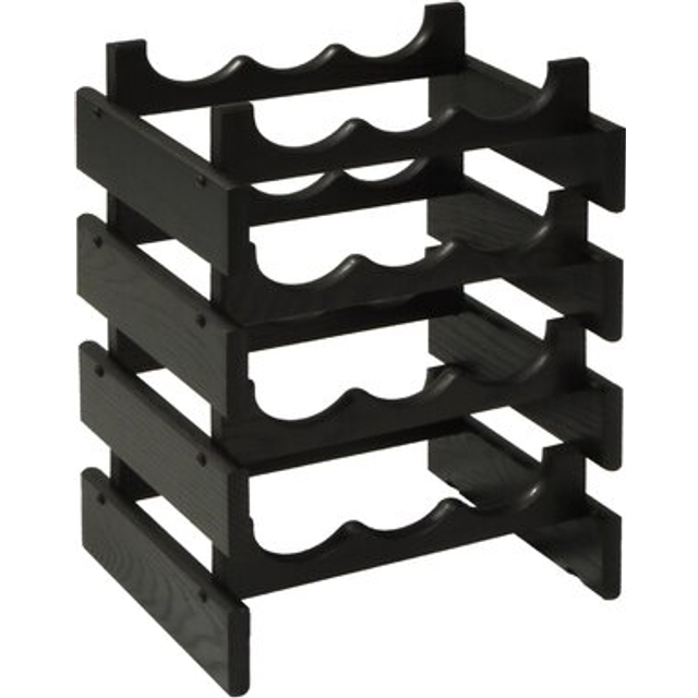 Wooden Mallet WR34BK 12 Bottle Dakota Wine Rack - Black