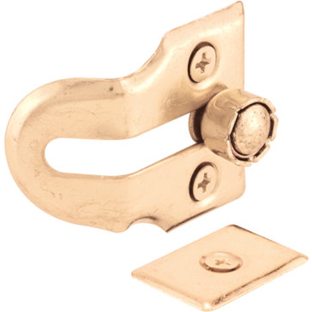Defender Security U 9939 (2-Pack) Wood Window Vent Lock  1-9/16 in  Golden