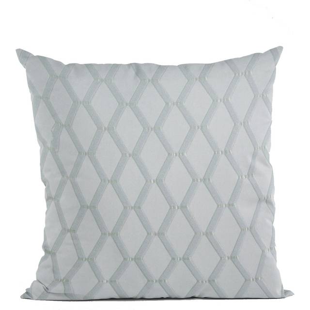 Plutus Silver Diamond Shiny Fabric With Embroydery Luxury Throw Pillow  Double sided  20 x 26 Standard