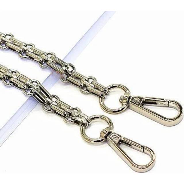 "LONG TAO 47"""""""" DIY Iron Chain Strap Handbag Chains Accessories Purse Straps Shoulder Cross Body Replacement Straps  with Metal Buckles (Silver)"