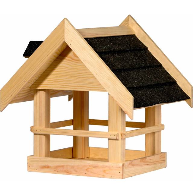 The Noir birdhouse is made of solid wood - Black (40cm H X 37cm W X 37cm D)