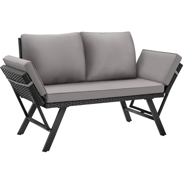 Garden Sofa Sintra - multi-functional, UV and weather resistant - light grey/black