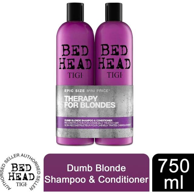 Bed Head TIGI Dumb Blonde Shampoo & Conditioner for Coloured Hair, 750ml Duo