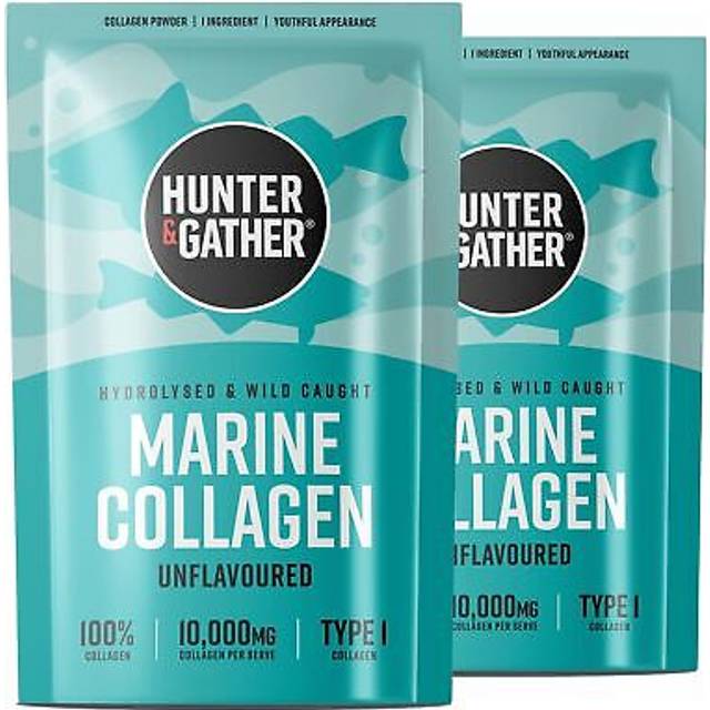 Marine Collagen Powder Twin Pack | Pure Unflavoured Premium Hydrolysed Wild Caught Marine Collagen Peptides Powder for Hair Skin Nails Muscles |