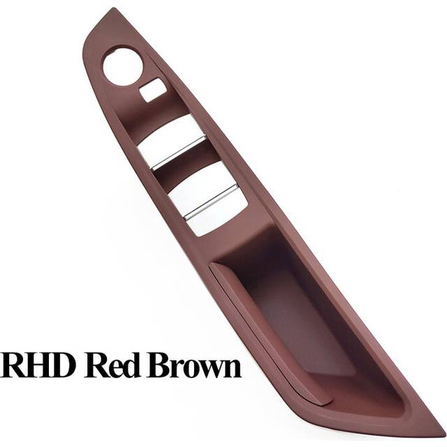 (RHD Red Brown) LHD RHD Interior Door Pull Handle Armrest Panel Trim No Mirror Folding