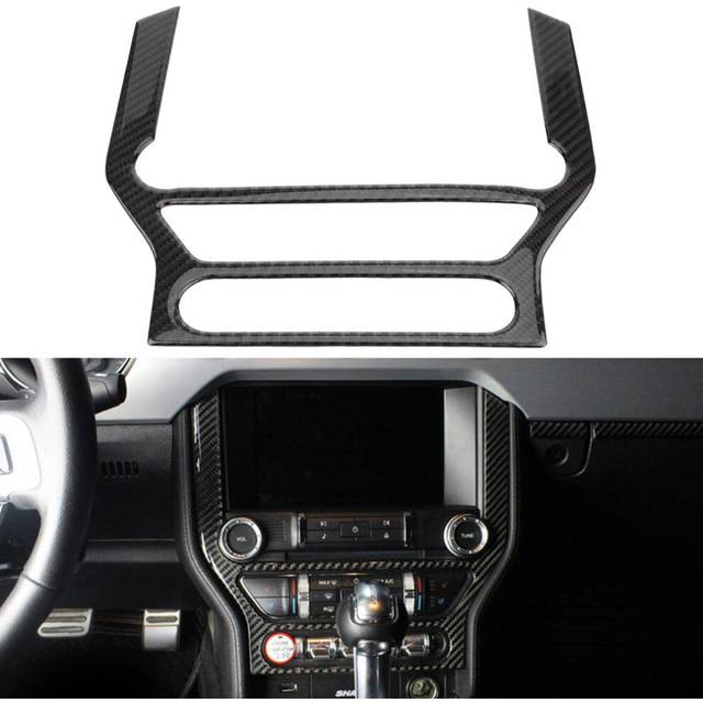 Acouto Carbon Fiber Center Console Panel Trim for Ford Mustang 2015-20