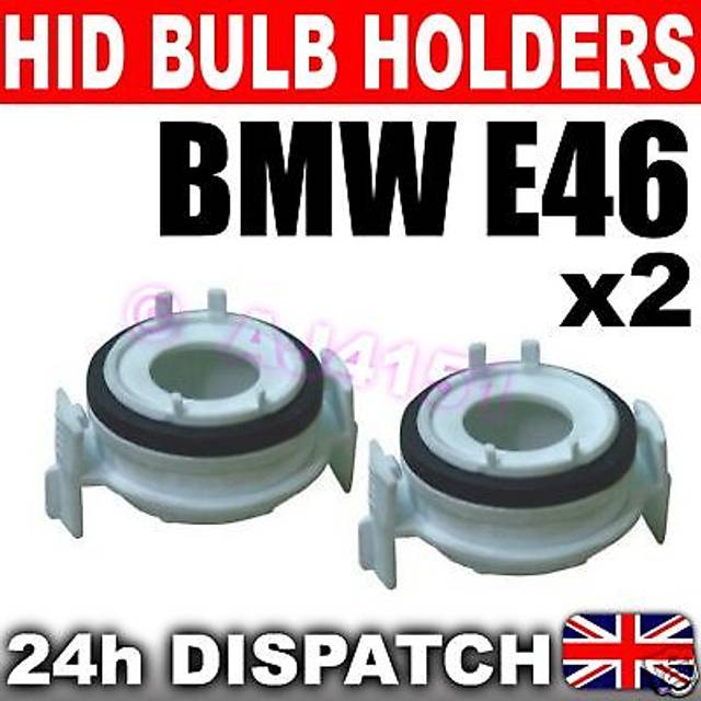 2x xenon hid h7 bulb holders bmw e46 316 318 320 white
