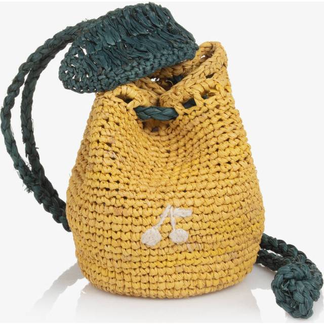 Bonpoint Girls Yellow Lemon Raffia Bag (18Cm) - One Size