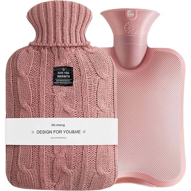 Hot Water Bag Hot Water Bottle 2 Liters Heat Up and Refreezable Hot Cold Pack with Knit Cover for Pain Relief Hot Cold Therapy