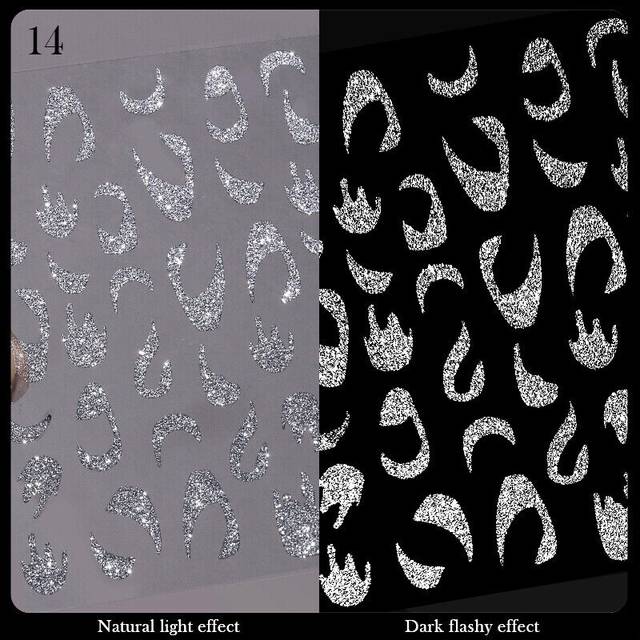 3D Nail Stickers Reflective Glitter Gold Silver Line French Tips Nail Art Decals