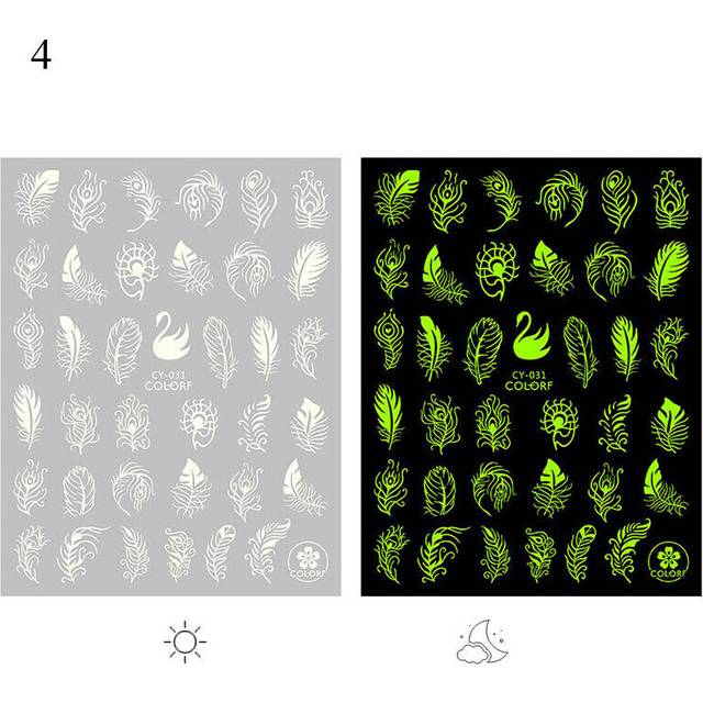 Women Luminous Nail Sticker 3D Glowing DIY Stars Manicure Decal Decoration Club