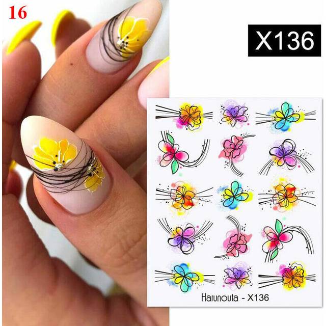 Nail Art Water Decal Transfer Sticker Flower Butterfly Nails Decoration Tips DIY