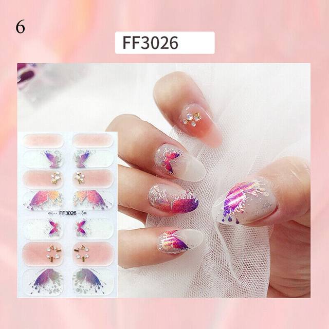 Nail Art Stickers Self-Adhesive DIY Stylish Nail Wraps Full Cover Sticker Decal